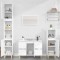 Gossi set mobilier de baie, 3 piese, alb, lemn compozit