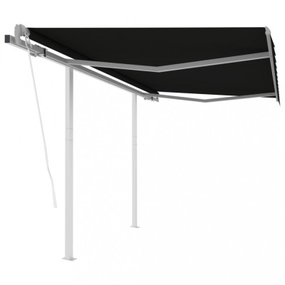 Gossi copertina retractabila automat cu stalpi, antracit, 3,5x2,5 m foto