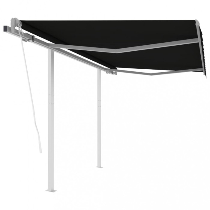Gossi copertina retractabila automat cu stalpi, antracit, 3,5x2,5 m