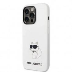 Husa Karl Lagerfeld Liquid Silicone Choupette NFT iPhone 14 Pro Max White