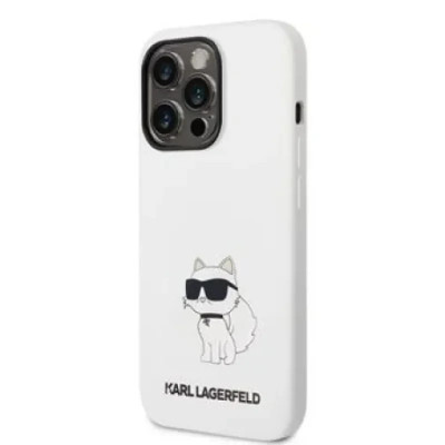 Husa Karl Lagerfeld Liquid Silicone Choupette NFT iPhone 14 Pro Max White foto