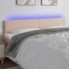 VidaXL Tăblie de pat cu LED cappuccino 160x5x78/88 cm piele ecologică 3121433