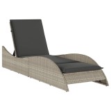 Cumpara ieftin Sezlong cu perna, gri deschis, 60x205x73 cm, poliratan