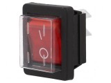 Rocker DPST 2 ON-OFF 16A/250VAC Roșu cu Neon 1350