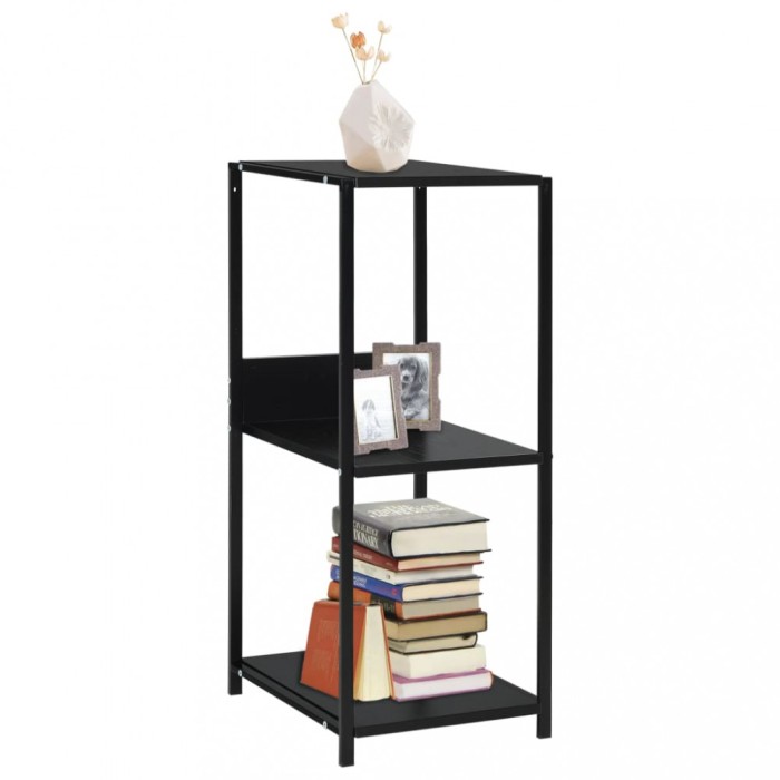 vidaXL Bibliotecă mică, negru, 33,5 x 39,6 x 79,7 cm, PAL