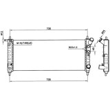 Radiator racire Opel Corsa B, 03.1997-09.2000, Motorizare 1, 0 36kw; 1, 2 48kw Benzina, tip climatizare Cu/fara AC, cutie automata, dimensiune 680x28