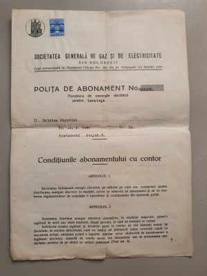 Polita de abonament - 1939 foto