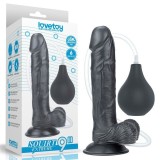 Squirting Dildo Negru cu Ejaculare, [ 23 cm x 4,4 cm ] (DB)