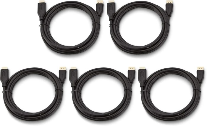 Set 5 cabluri HDMI tata HDMI tata, High Speed, 1.8m, 4K @ 60Hz, AWM, negru