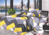 Lenjerie de pat pentru o persoana cu husa elastic pat si fata perna patrata, Nira, bumbac mercerizat, multicolor