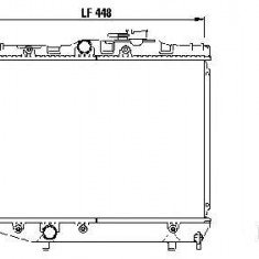 Radiator apa Toyota Starlet, 1984-1989 Motor 1,0/1,3 Benzina, Cupru/Plastic, 448x327x16, De Tip Denso ; Intrare / Iesire Diametru - 28/28, Koyo, OE: