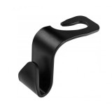 Carlig pentru agatat pe tetiera scaun auto, plastic, negru