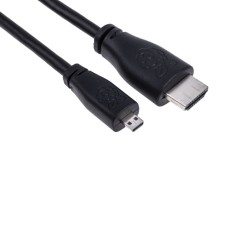 Cablu Micro HDMI la HDMI Raspberry Pi 4B &ndash; 1m Negru T7733AX