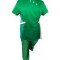 Costum Medical Pe Stil, Verde cu Elastan cu Garnitură Alba, Model Andreea - 3XL, 2XL