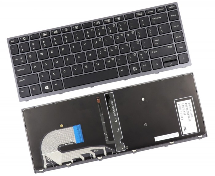 Tastatura HP Neagra 7J1570 cu Rama Gri iluminata backlit, PK131CA2A00 cu Rama Gri iluminata backlit,