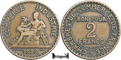 1922, 2 Francs - A Treia Republică Franceză - Franta foto