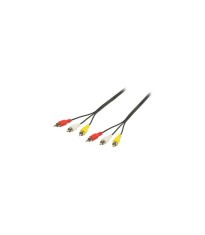 Cablu audio 3x RCA tata - 3x RCA tata 5m negru Valueline foto