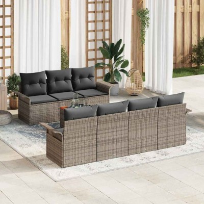 vidaXL Set de canapele pentru grădină Manual 8 pcs Gri 55 x 55 x 37 cm 3355955 foto