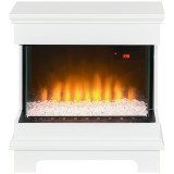 HOMCOM Șemineu Electric 1000W/2000W, Șemineu Electric Independent cu Telecomandă și Protecție la Supra&icirc;ncălzire, 61x28x66,5 cm, Alb | Aosom Romania