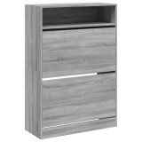 Cumpara ieftin Pantofar cu 2 sertare rabatabile, gri sonoma, 80x34x116 cm