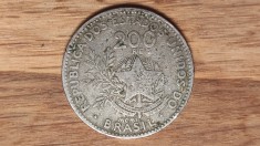 R08 Brazilia - moneda de colectie - 200 reis 1901 - Liberty - an unic de batere