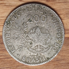 Brazilia - moneda de colectie - 200 reis 1901 - Liberty - an unic de batere