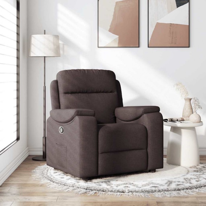 vidaXL Fotoliu rabatabil, maro &icirc;nchis, material textil 4015685