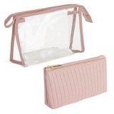 Set Portfarduri Transparent Roz Nude cu Model Dungi, CMCLASS