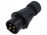 Conector alimentare AC trifazat AMPHENOL IP&amp;S 16A 415V mufă IP44 4 pini