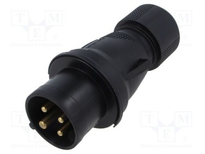 Conector alimentare AC trifazat AMPHENOL IP&amp;amp;S 16A 415V mufă IP44 4 pini foto