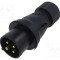 Conector alimentare AC trifazat AMPHENOL IP&amp;S 16A 415V mufă IP44 4 pini