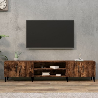 vidaXL Comodă TV, stejar fumuriu, 180x31,5x40 cm, lemn prelucrat foto