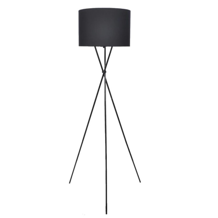 Lampă de podea cu suport, negru, 139 cm