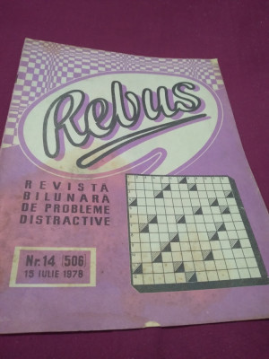 REVISTA REBUS NR.14 15 IULIE 1978 foto