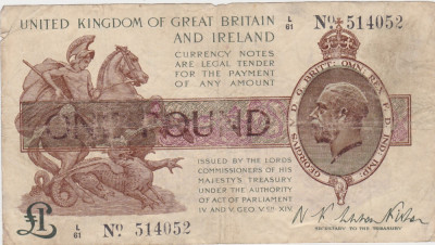 Regatul Unit Marea Britanie si Irlanda Anglia 1 pound lira ND (1928) F foto