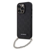 Husa originala iPhone 14 Pro Karl Lagerfeld Saffiano Monogram Chain, negru, KLHCP14LSACKLHPK
