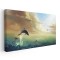 Tablou fantezie pictura delfin sarind in mare, albastru 1742 Tablou canvas pe panza CU RAMA 30x60 cm