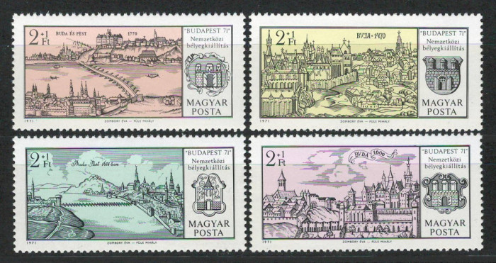 Ungaria 1971 Mi 2646/49 MNH - Expoziție de timbre BUDAPEST 71 (III)