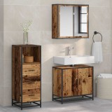 vidaXL Set de mobilier pentru baie 3 pcs Lemn Vechi Lemn compozit 3402432