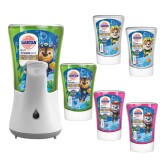 Set Dispenser Sapun Sagrotan No Touch Kids: Dozator sapun lichid cu senzor + 5 rezerve sapun, 250 ml - compatibil cu DETTOL