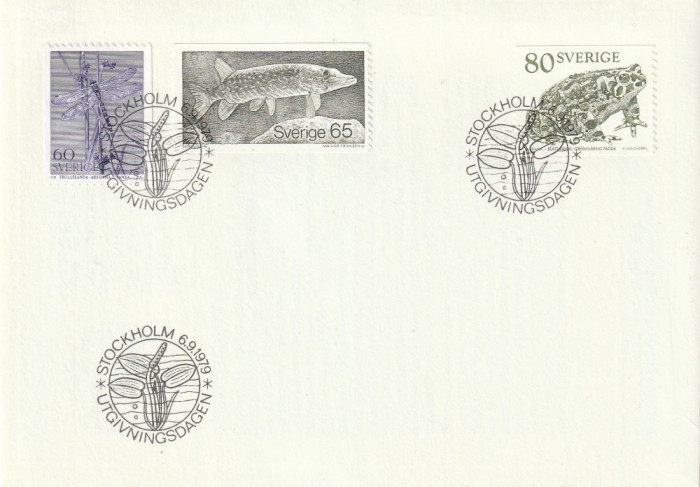 Fauna ,stiuca,broasca mlibelula , FDC ,Suedia.