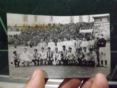 Foto cu echipa de fotbal Stiinta Cluj si Atletico Madrid 1965. foto
