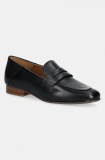 Geox mocasini de piele D MANTINEA femei, culoarea negru, cu toc plat, D552EA 00085 C9999