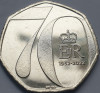 50 pence 2022 Marea Britanie, Platinum Jubilee, unc, Europa