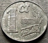 Cumpara ieftin Moneda istorica 1 CENT - OLANDA, anul 1943 *cod 216 A = excelenta, Europa, Zinc