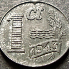 Moneda istorica 1 CENT - OLANDA, anul 1943 *cod 216 A = excelenta