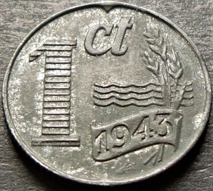 Moneda istorica 1 CENT - OLANDA, anul 1943 *cod 216 A = excelenta