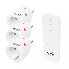 Set mini prize de curent telecomandate Home TH2313, 2300 W, 3 prize + 1 telecomanda, raza de ac?iune 40m foto