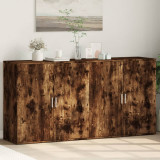 Gossi dulapuri, 2 buc., stejar fumuriu, 79x38x80 cm, lemn prelucrat