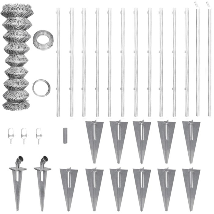vidaXL Gard din plasă cu st&acirc;lpi și țăruși, 25x1,5 m, oțel galvanizat 141509